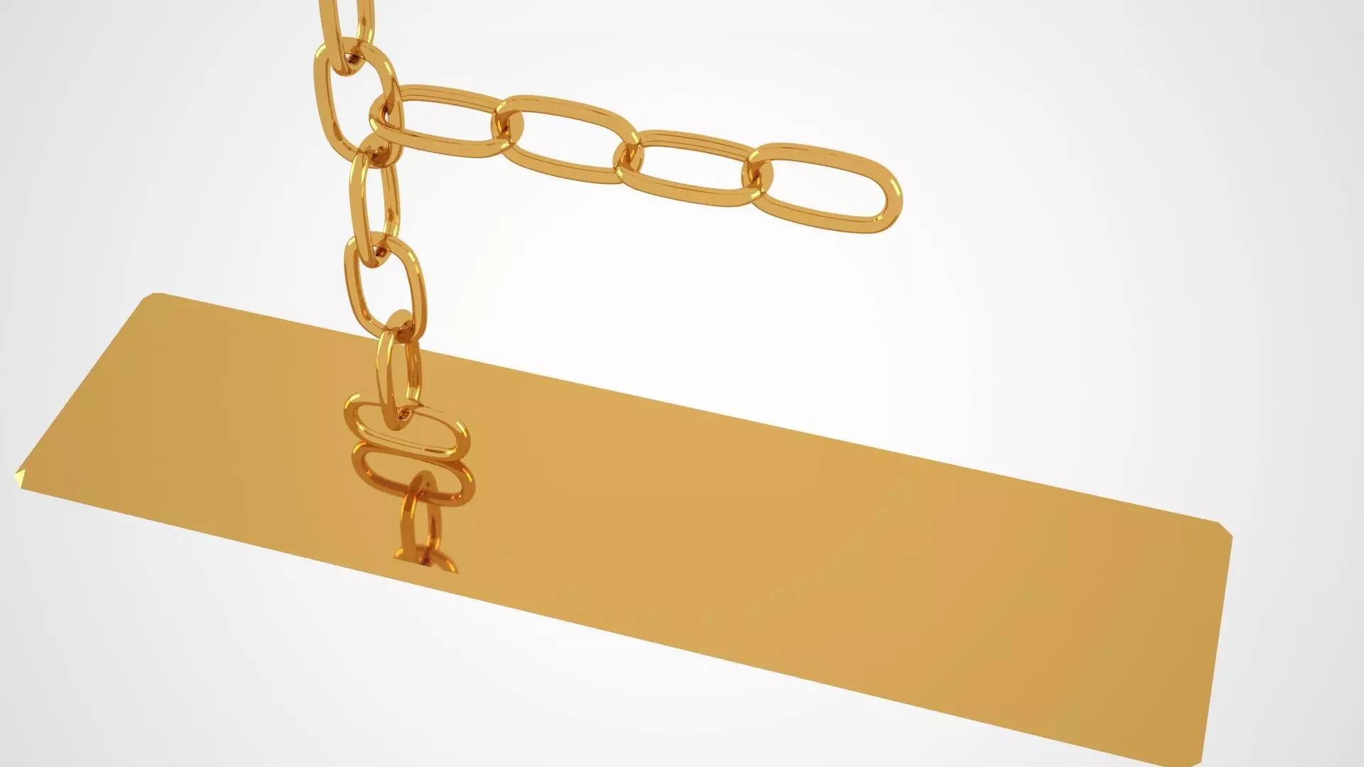 Chain F Candleholder Gold Color 3D model_2