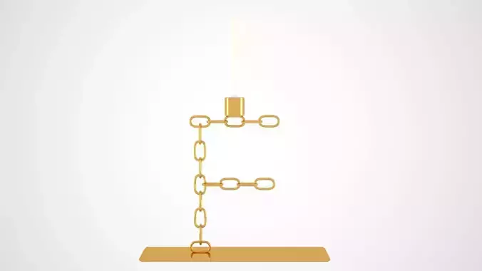 Chain F Candleholder Gold Color