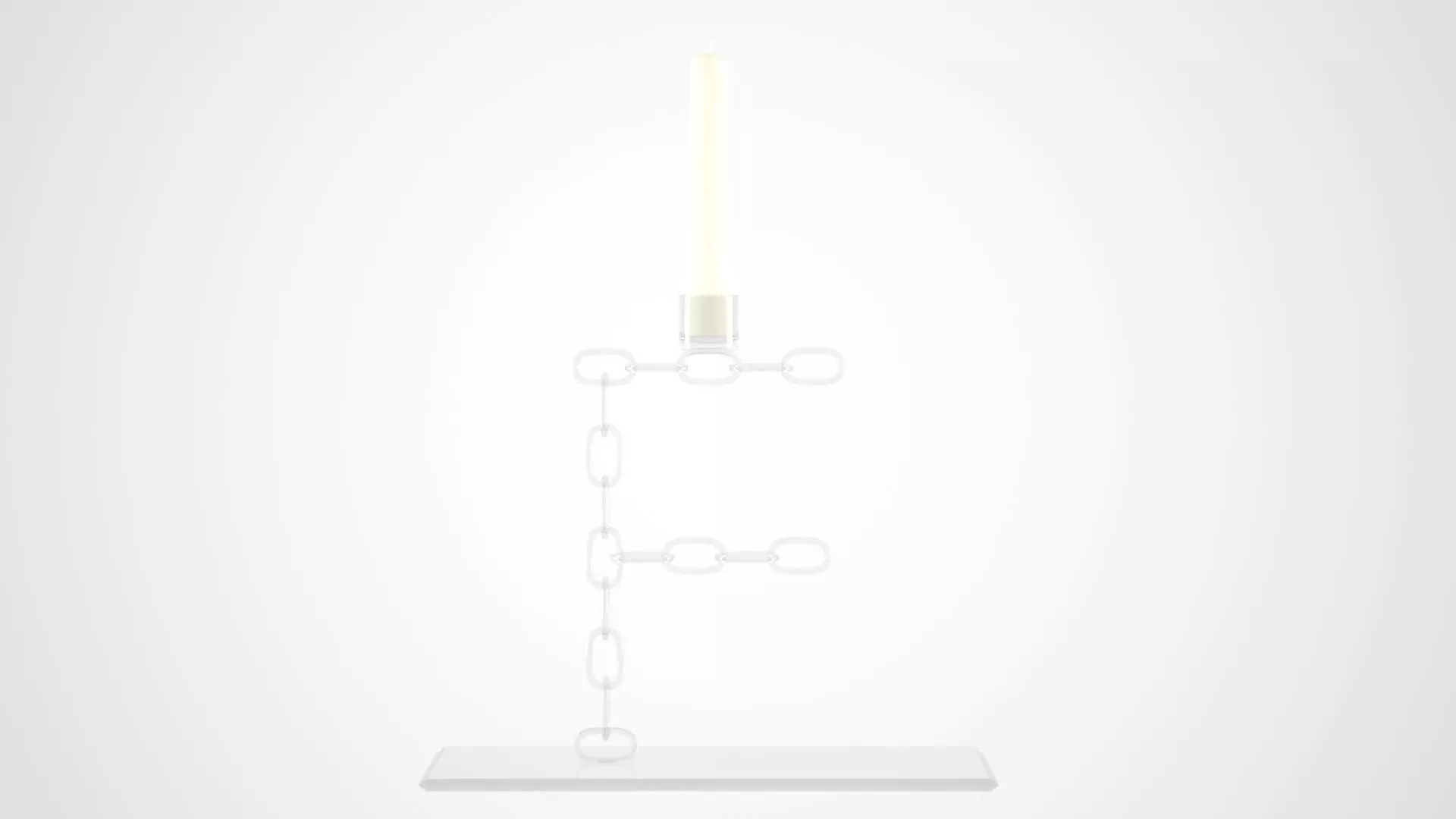 Chain F Candleholder Clear Glass Color 3D model_0