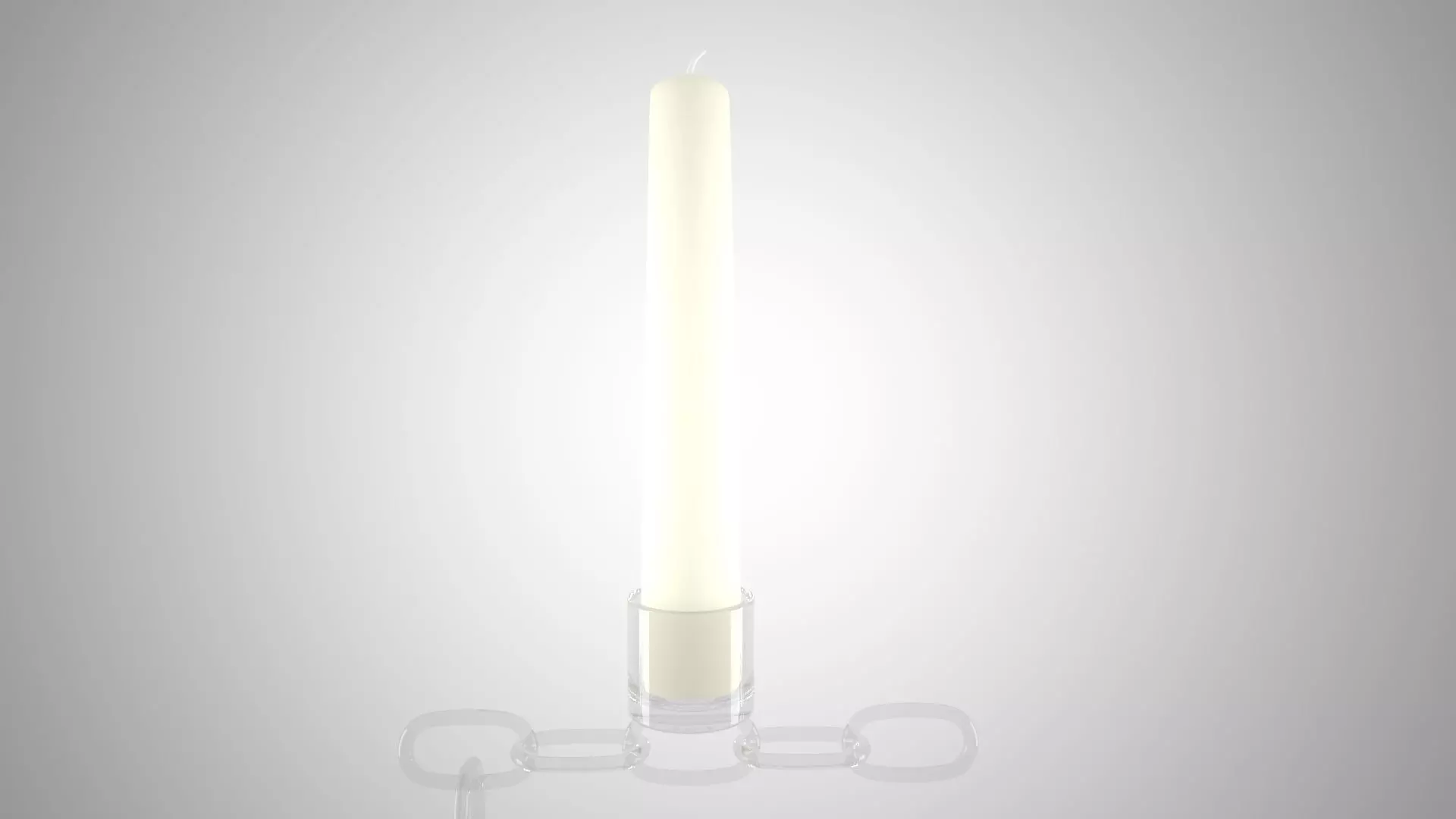 Chain F Candleholder Clear Glass Color 3D model_3