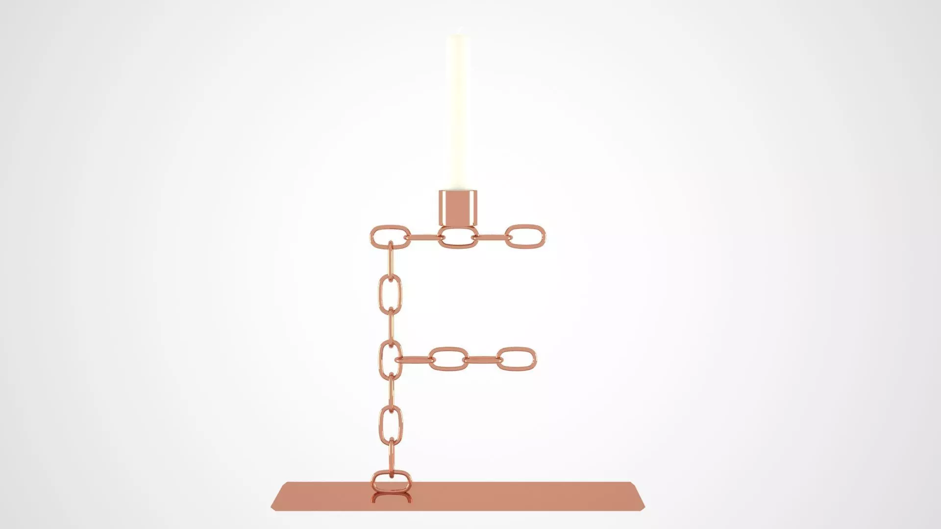 Chain F Candleholder Bronze Color 3D model_0