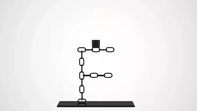 Chain F Candleholder Black Iron