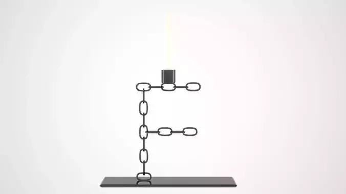 Chain F Candleholder Black Glass Color