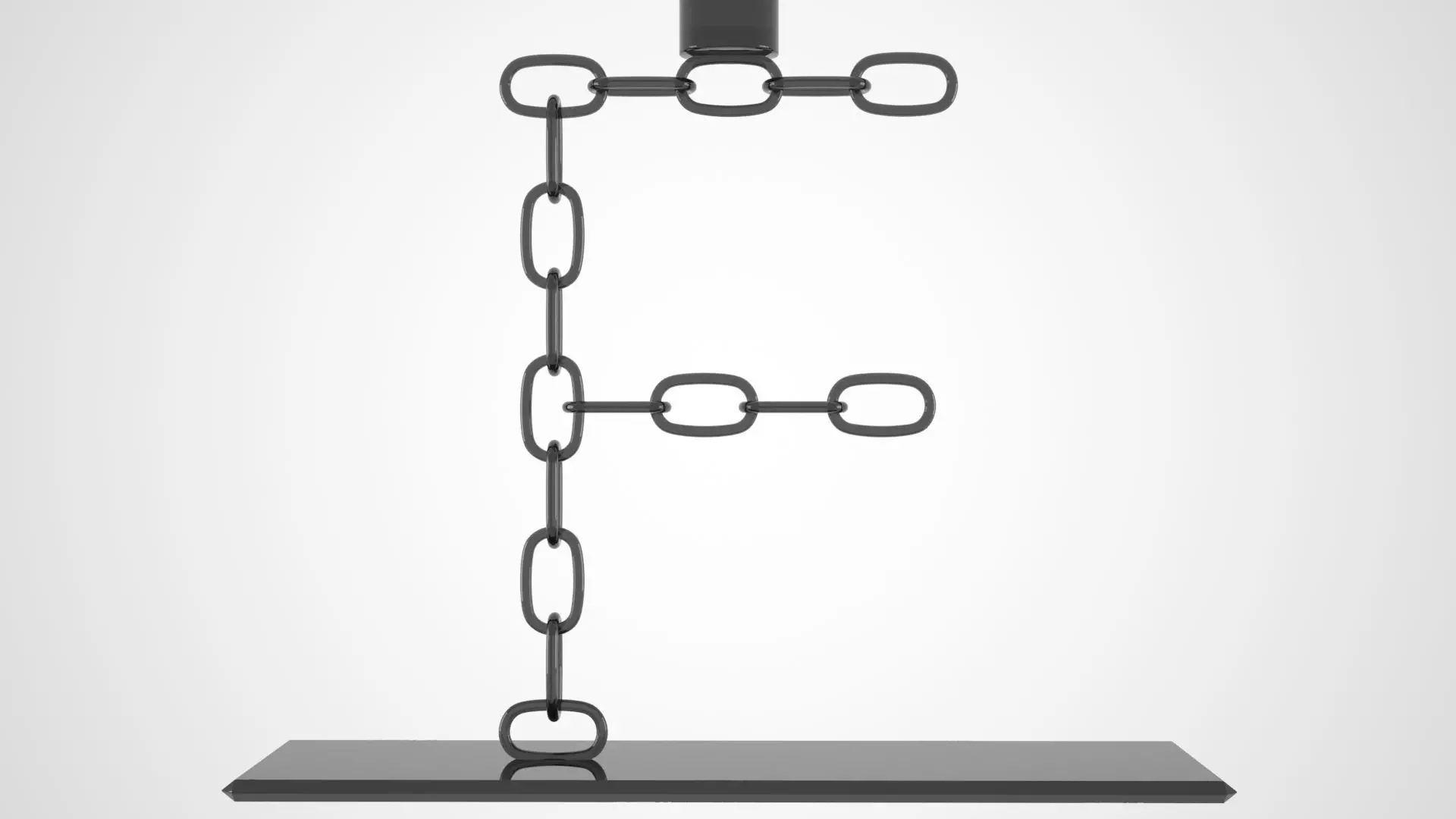 Chain F Candleholder Black Glass Color 3D model_4