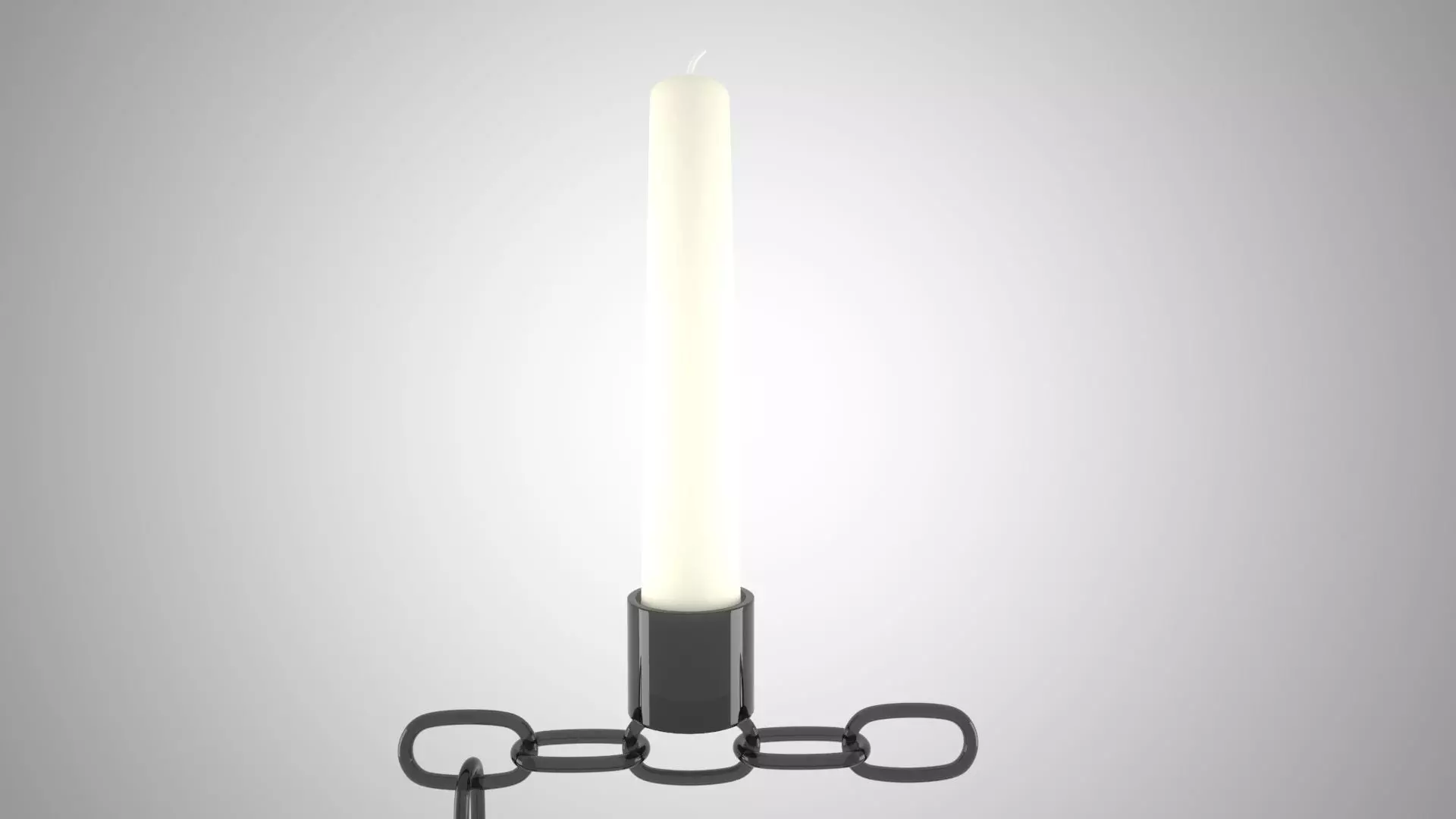 Chain F Candleholder Black Glass Color 3D model_3