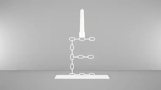 Chain E Candleholder White Color