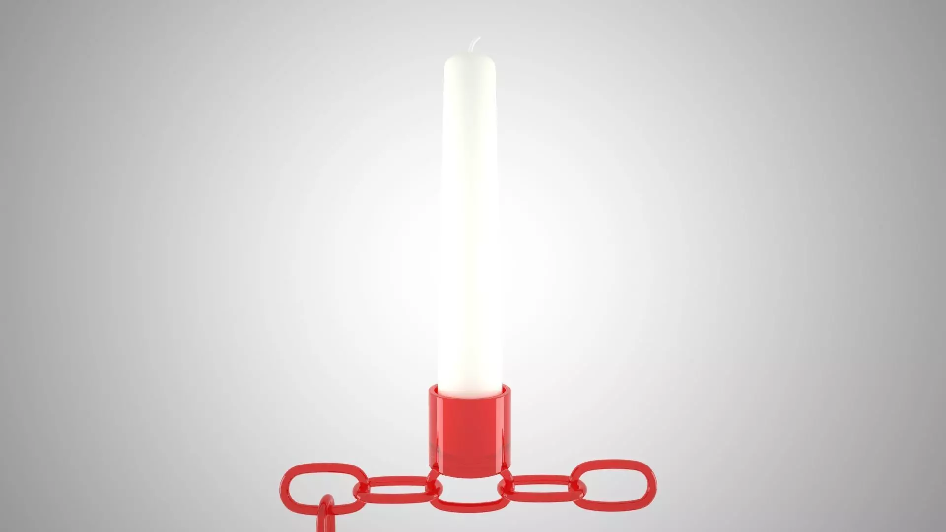Chain E Candleholder Red Glass Color 3D model_3