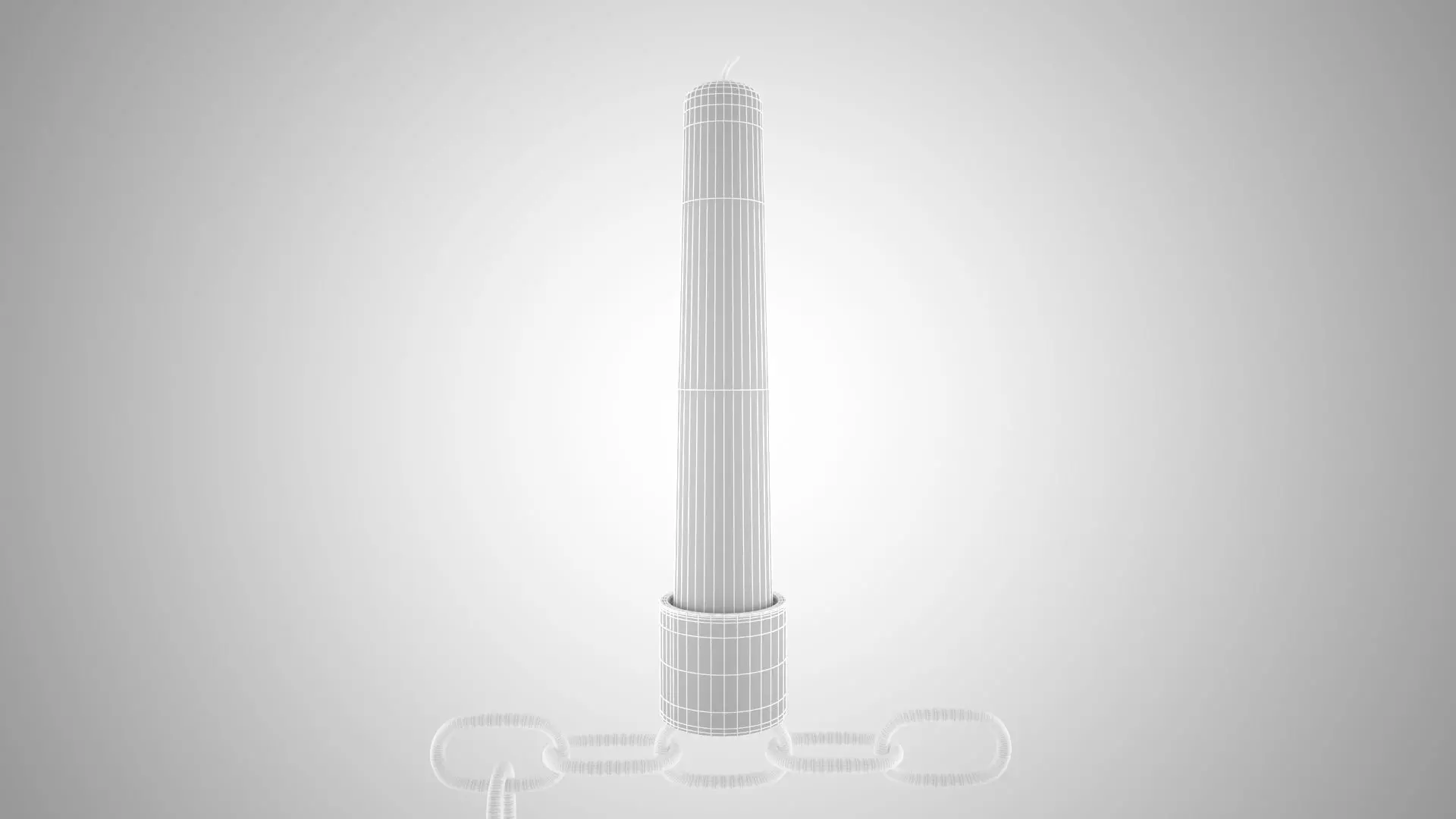 Chain E Candleholder Red Glass Color 3D model_6