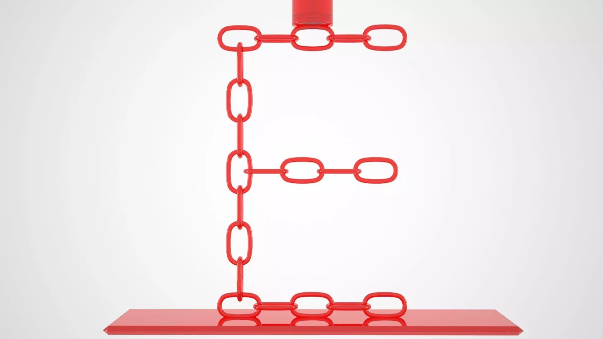 Chain E Candleholder Red Glass Color 3D model_4