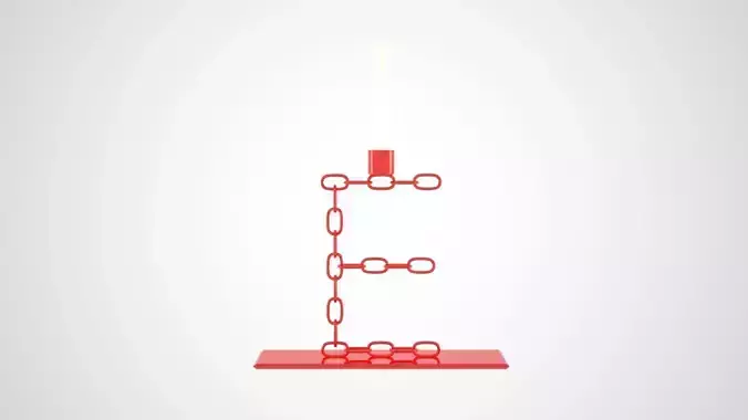 Chain E Candleholder Red Glass Color