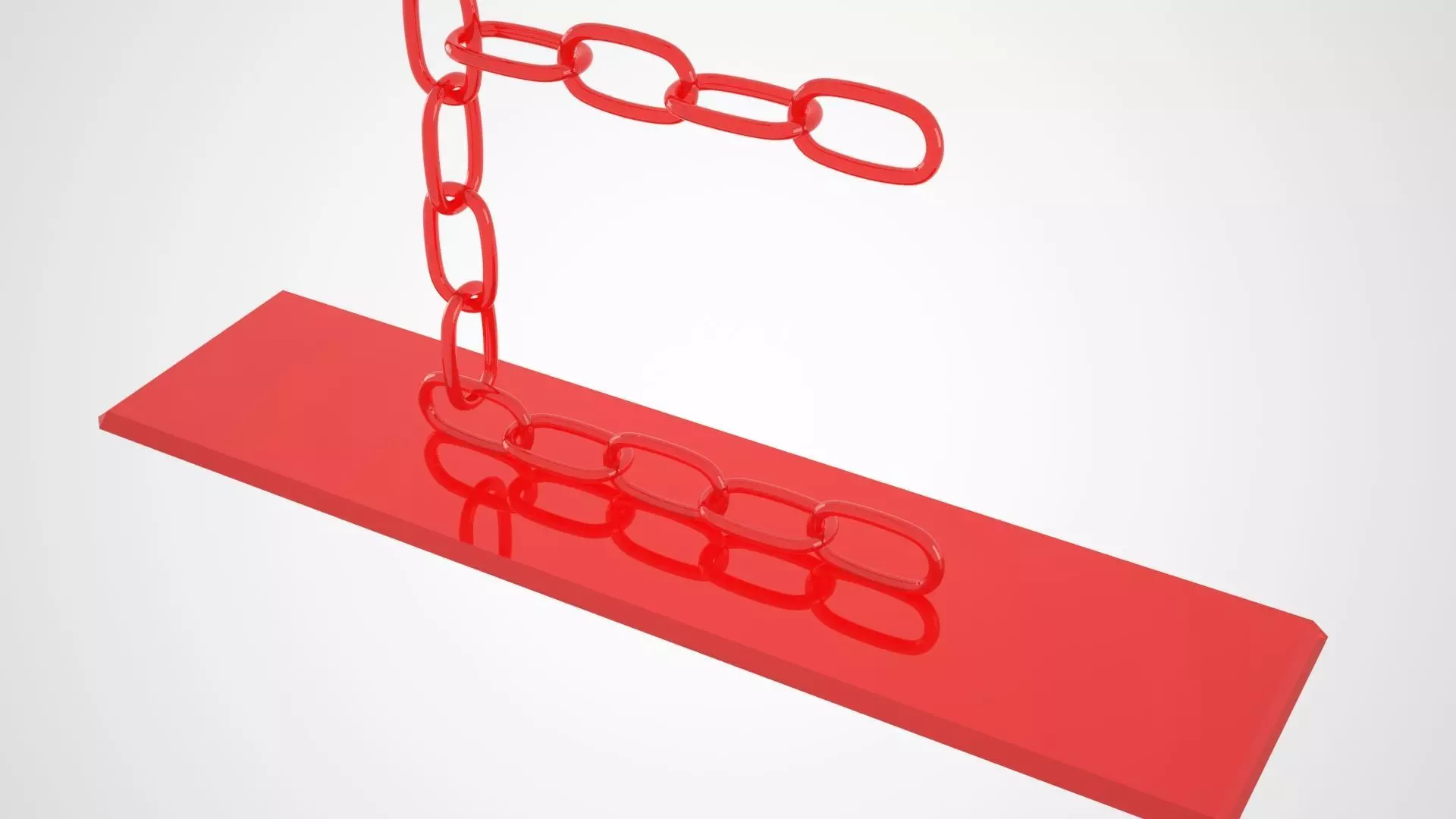 Chain E Candleholder Red Glass Color 3D model_2