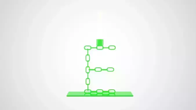 Chain E Candleholder Green Glass Color