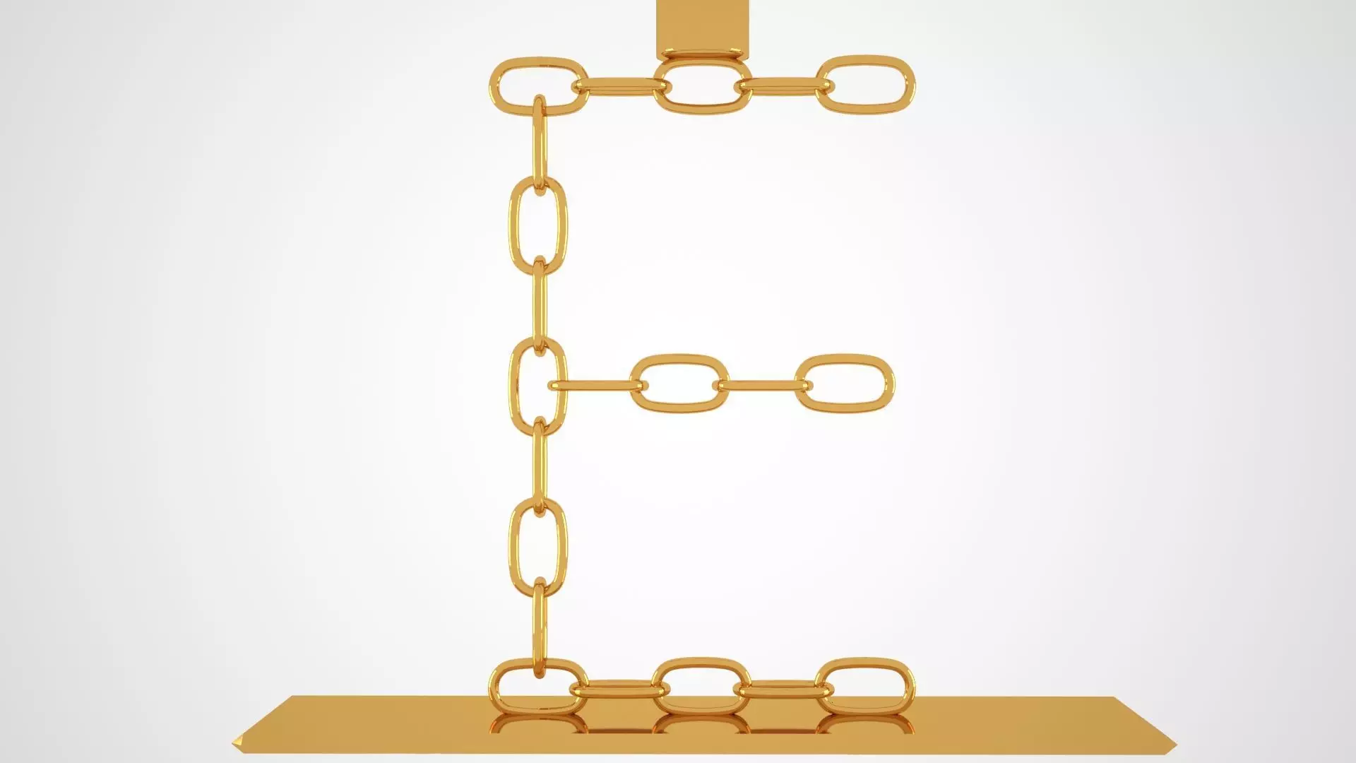 Chain E Candleholder Gold Color 3D model_4