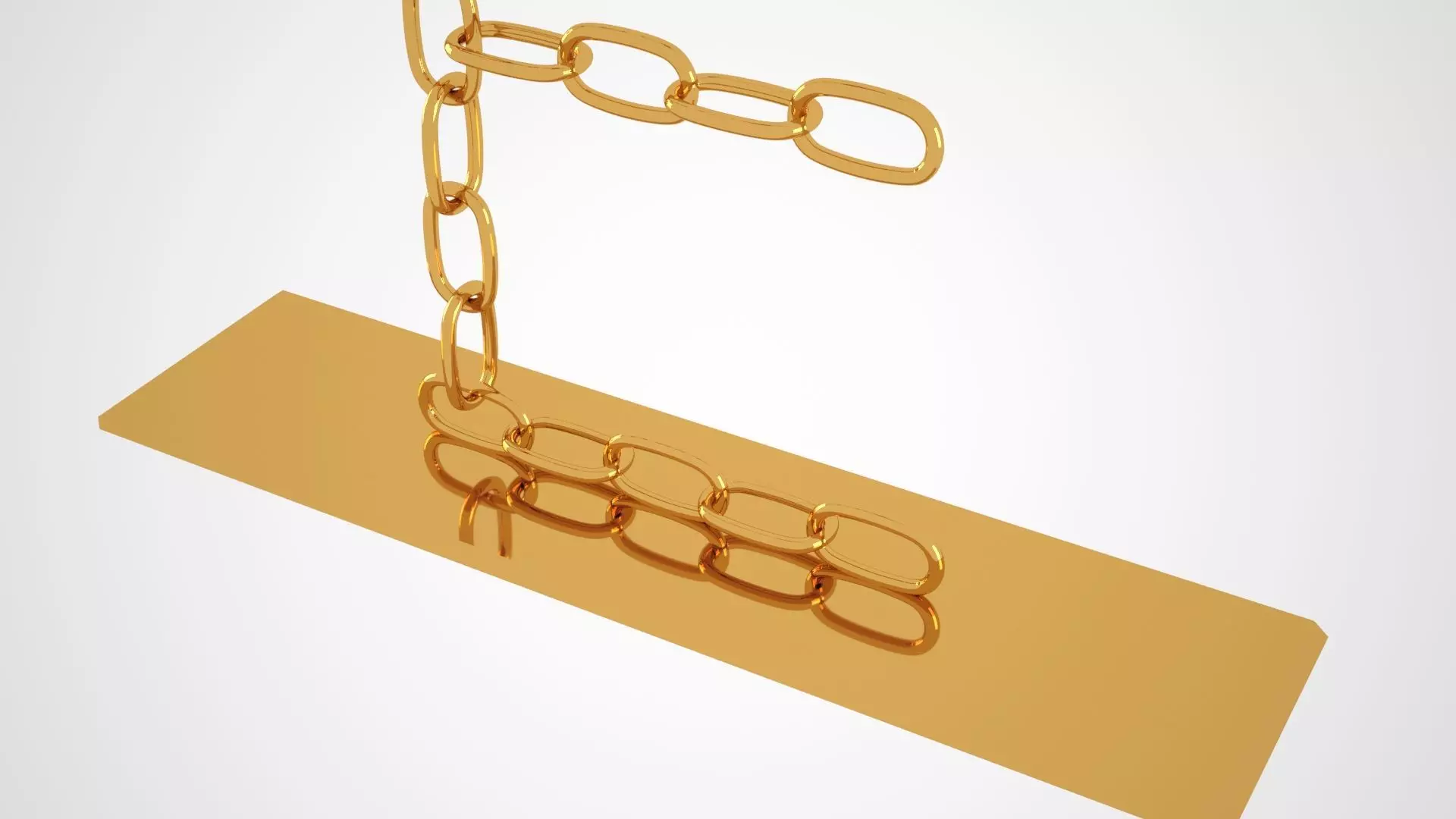 Chain E Candleholder Gold Color 3D model_2
