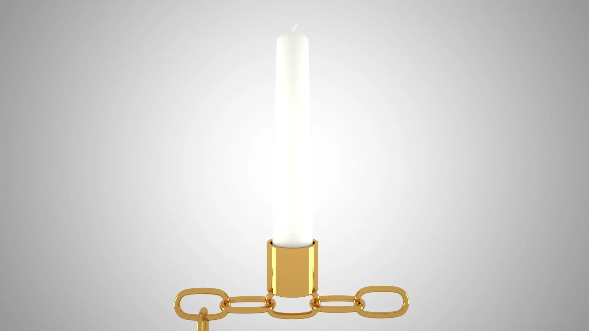 Chain E Candleholder Gold Color 3D model_3