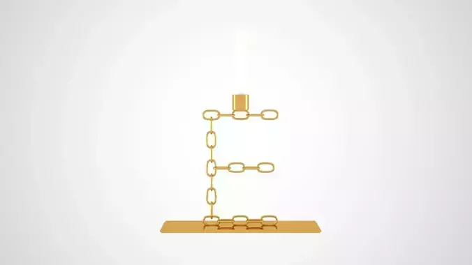 Chain E Candleholder Gold Color