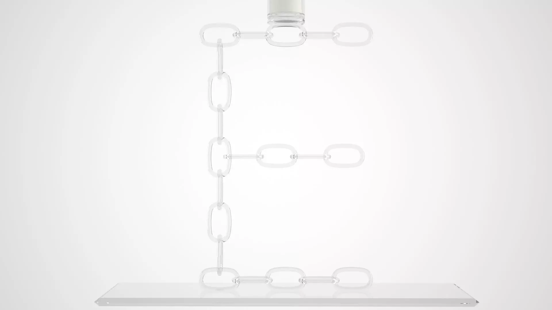 Chain E Candleholder Clear Glass Color 3D model_4