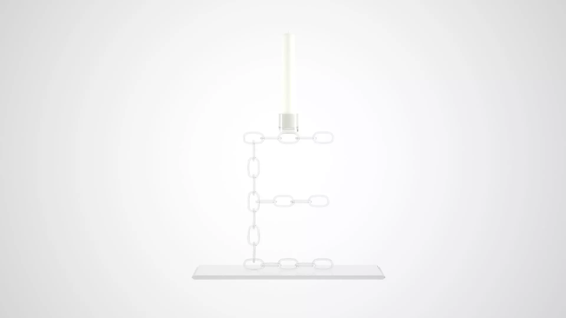 Chain E Candleholder Clear Glass Color 3D model_0