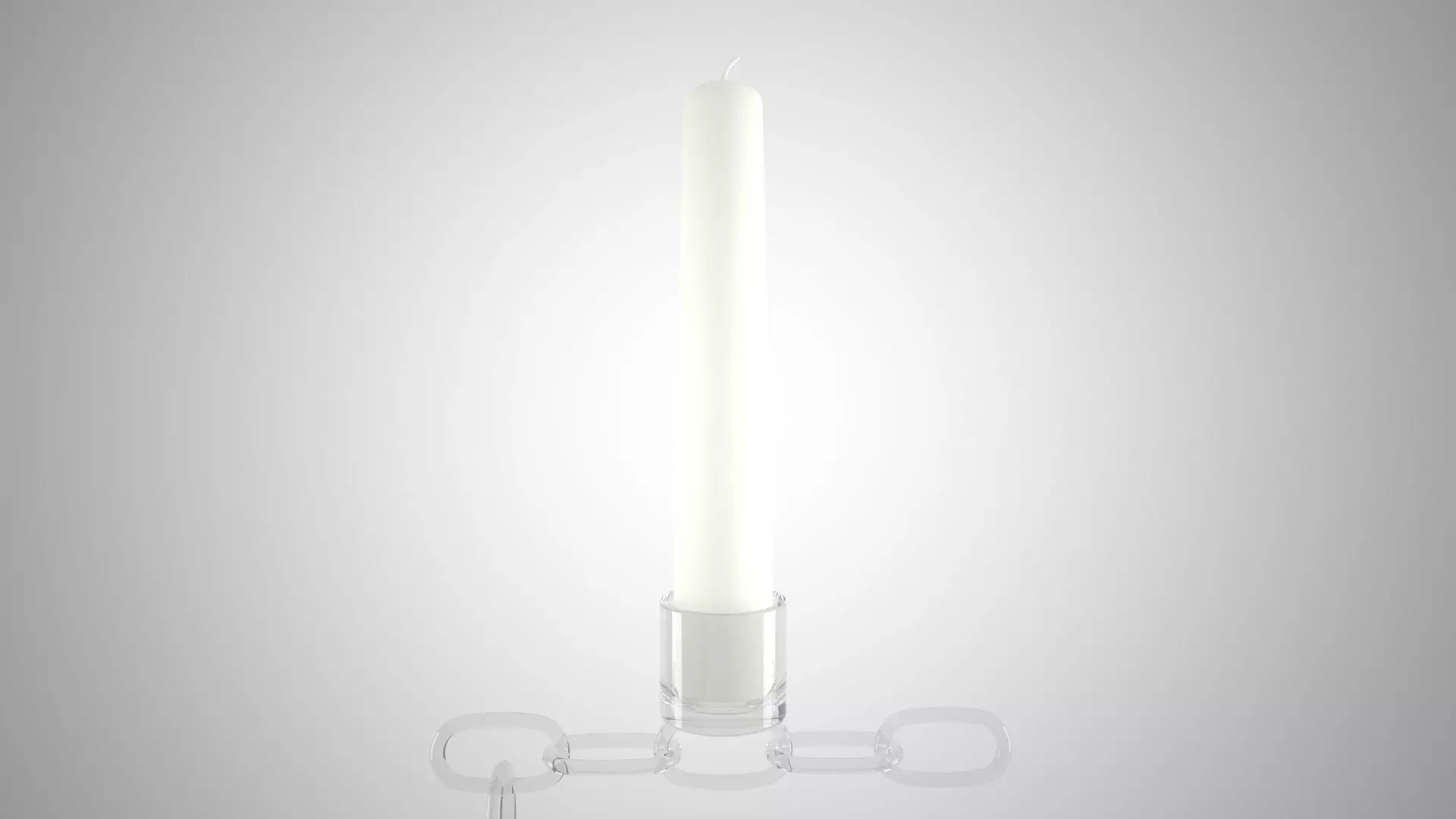 Chain E Candleholder Clear Glass Color 3D model_3