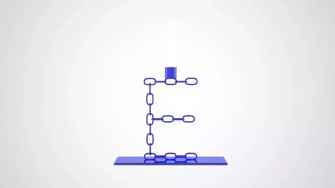 Chain E Candleholder Blue Glass Color