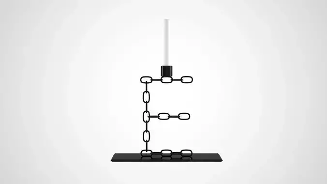 Chain E Candleholder Black Iron