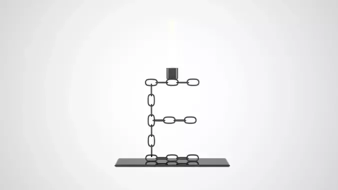 Chain E Candleholder Black Glass Color