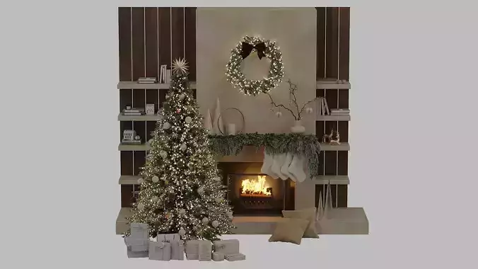 Christmas tree with fireplace