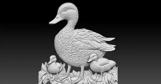 1 duck CNC Relief Model 3D print model