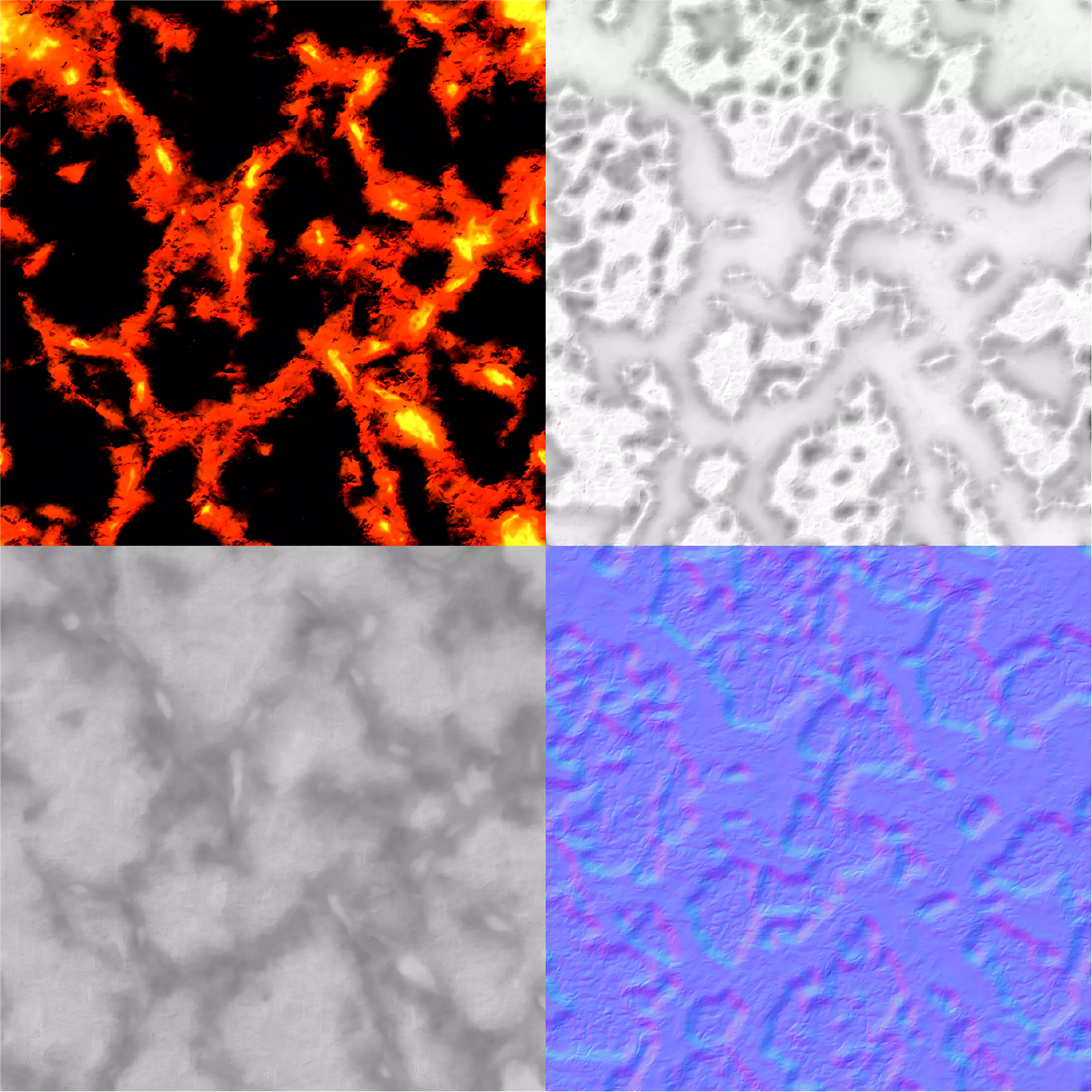 Red Magma - Emissive Lava Texture SBSAR - 8K PBR Maps Texture_4