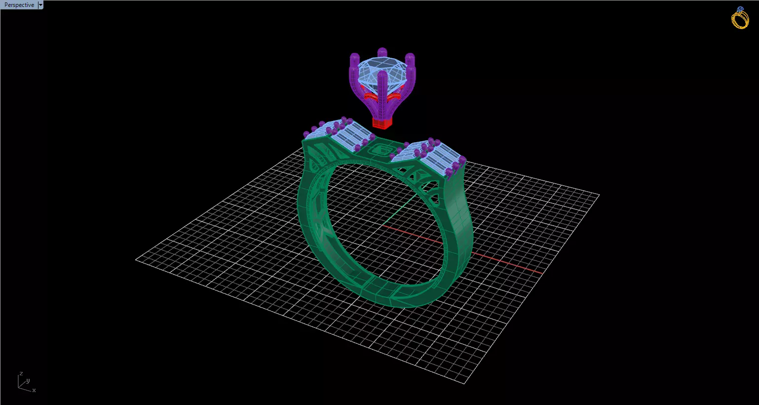 Solitaire Ring 43 3D print model_6