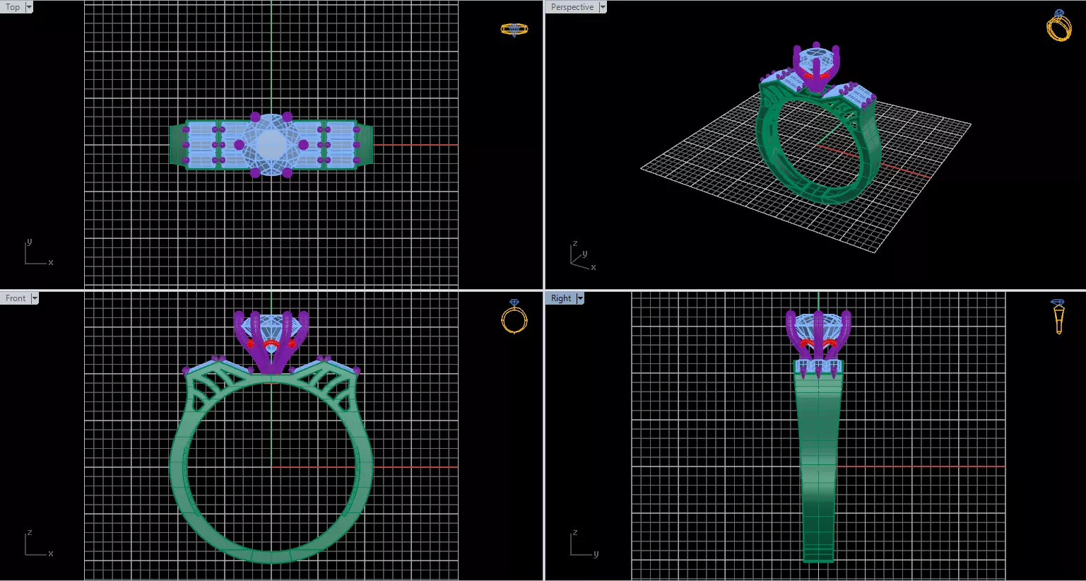 Solitaire Ring 43 3D print model_1