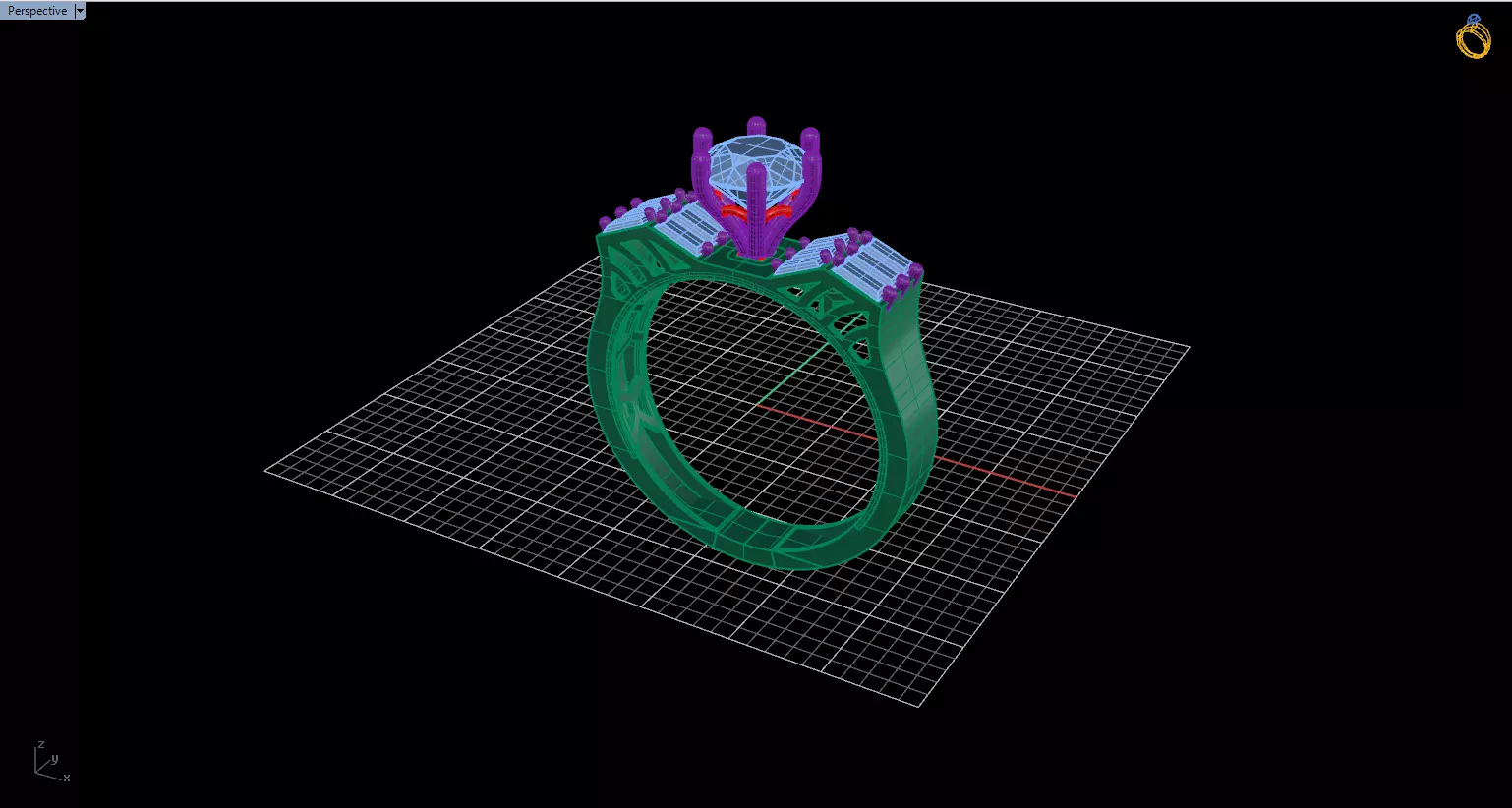 Solitaire Ring 43 3D print model_2