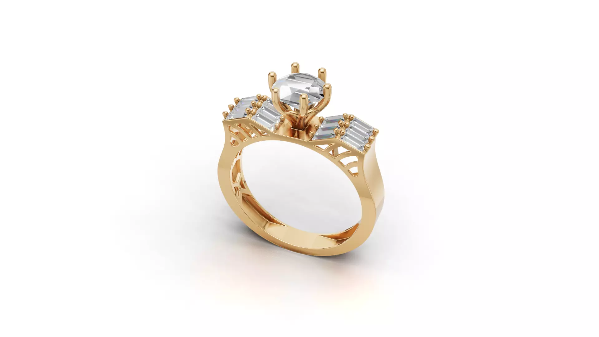 Solitaire Ring 43 3D print model_0