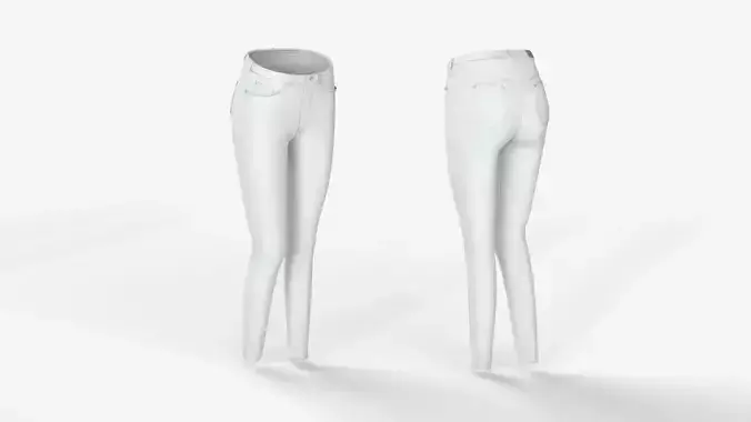 Woman White Polyester Pants