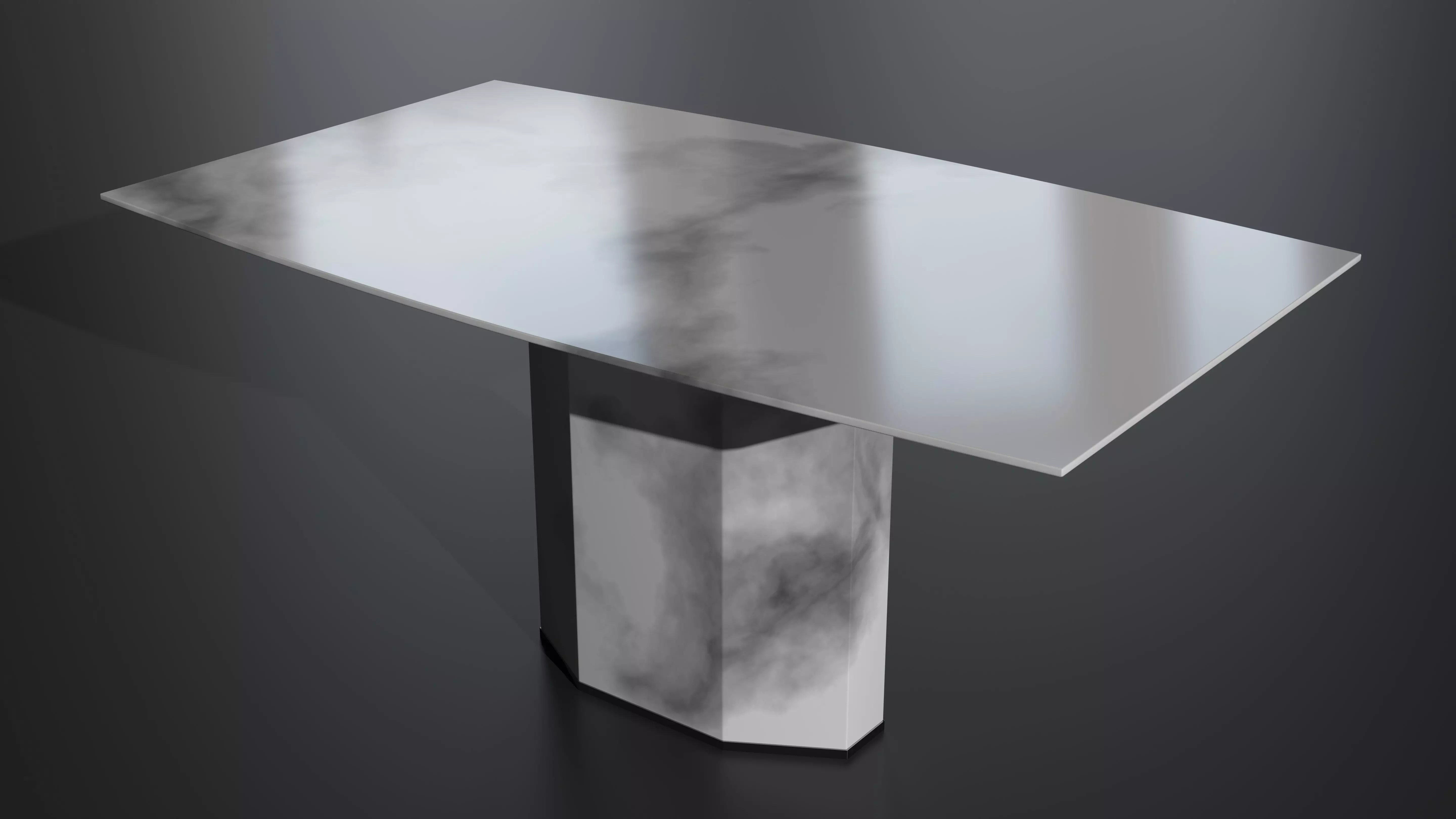 Marble Dining Table 3D model_0