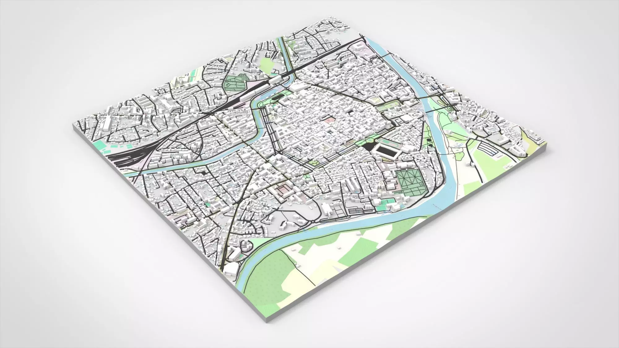 Cityscape Carcassonne France 3D model_10