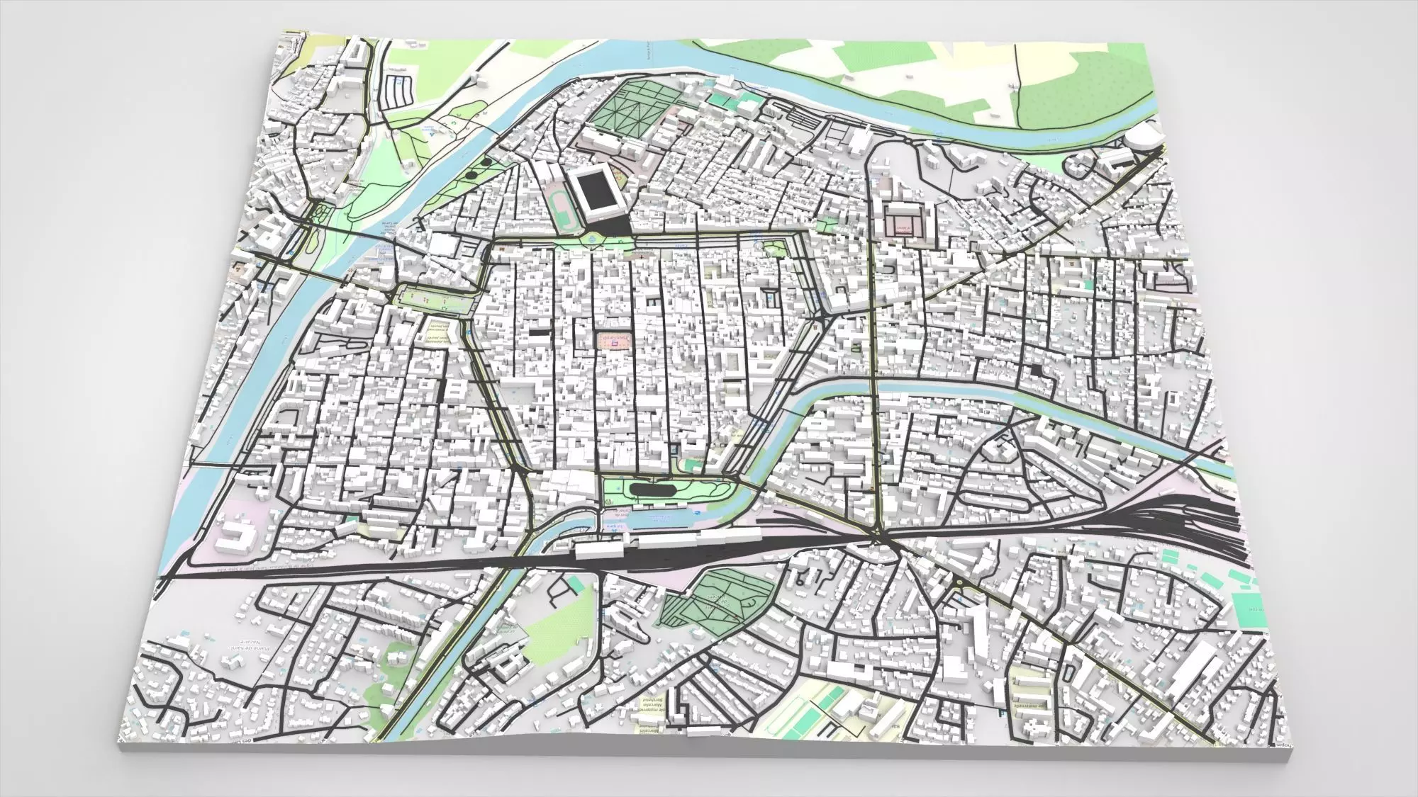 Cityscape Carcassonne France 3D model_0