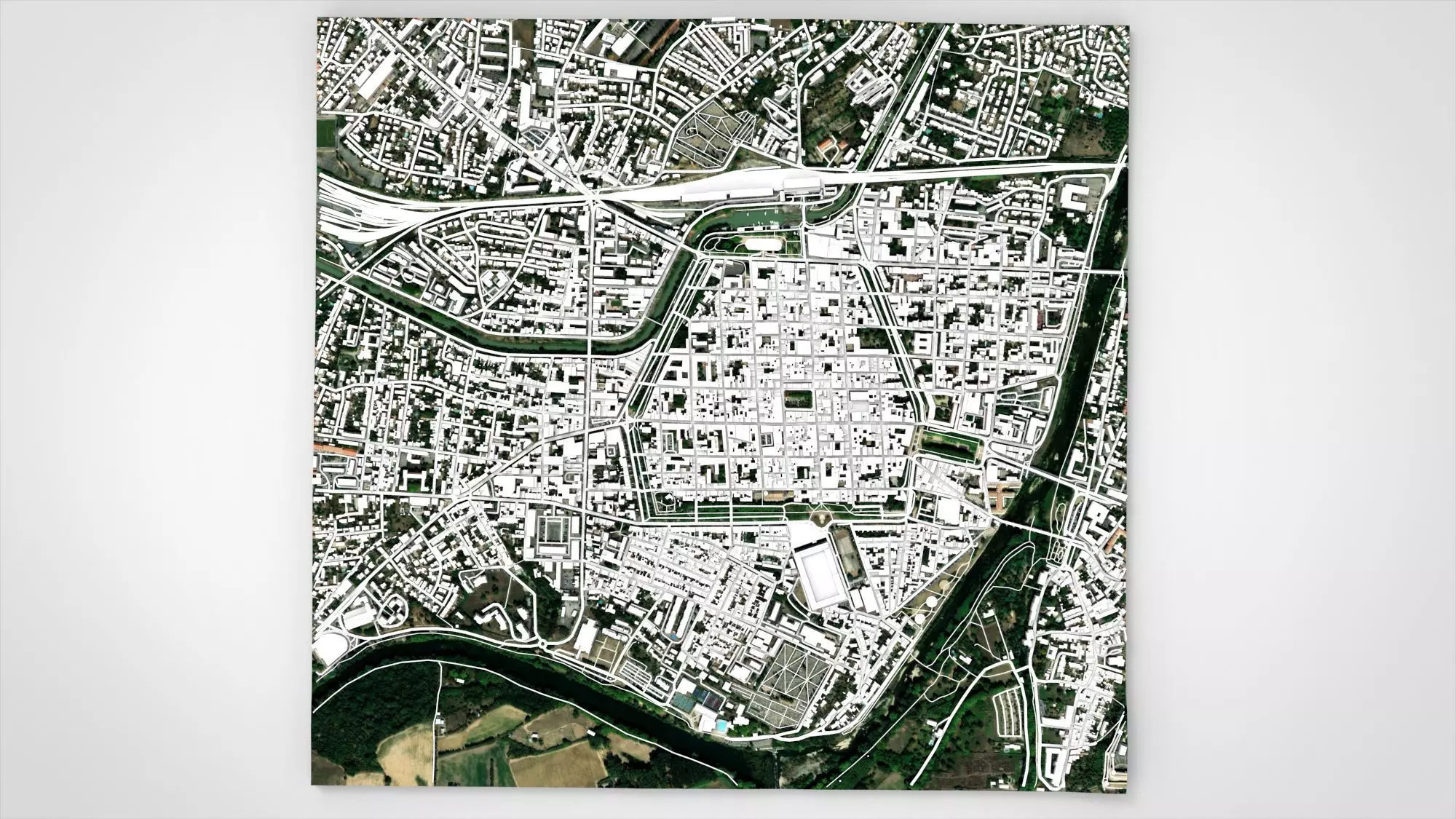 Cityscape Carcassonne France 3D model_6