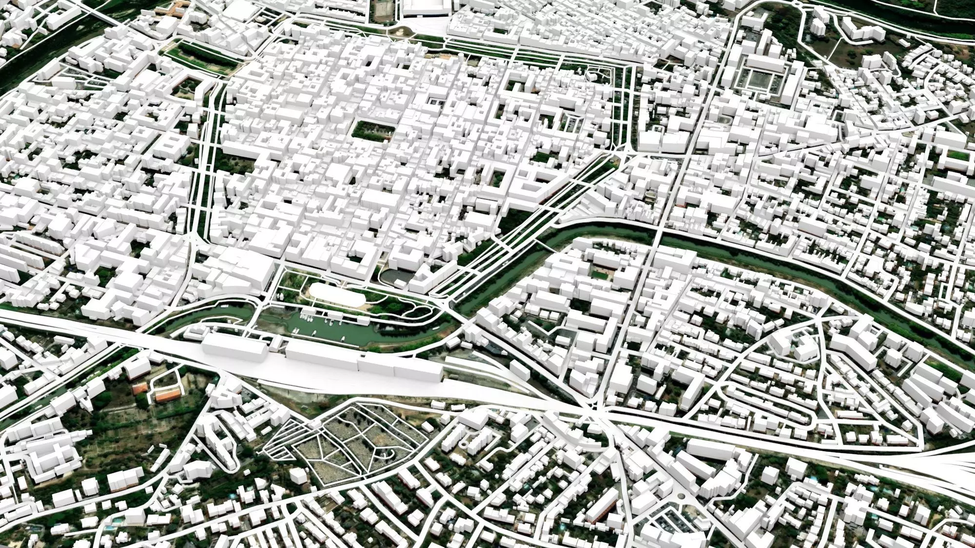 Cityscape Carcassonne France 3D model_7