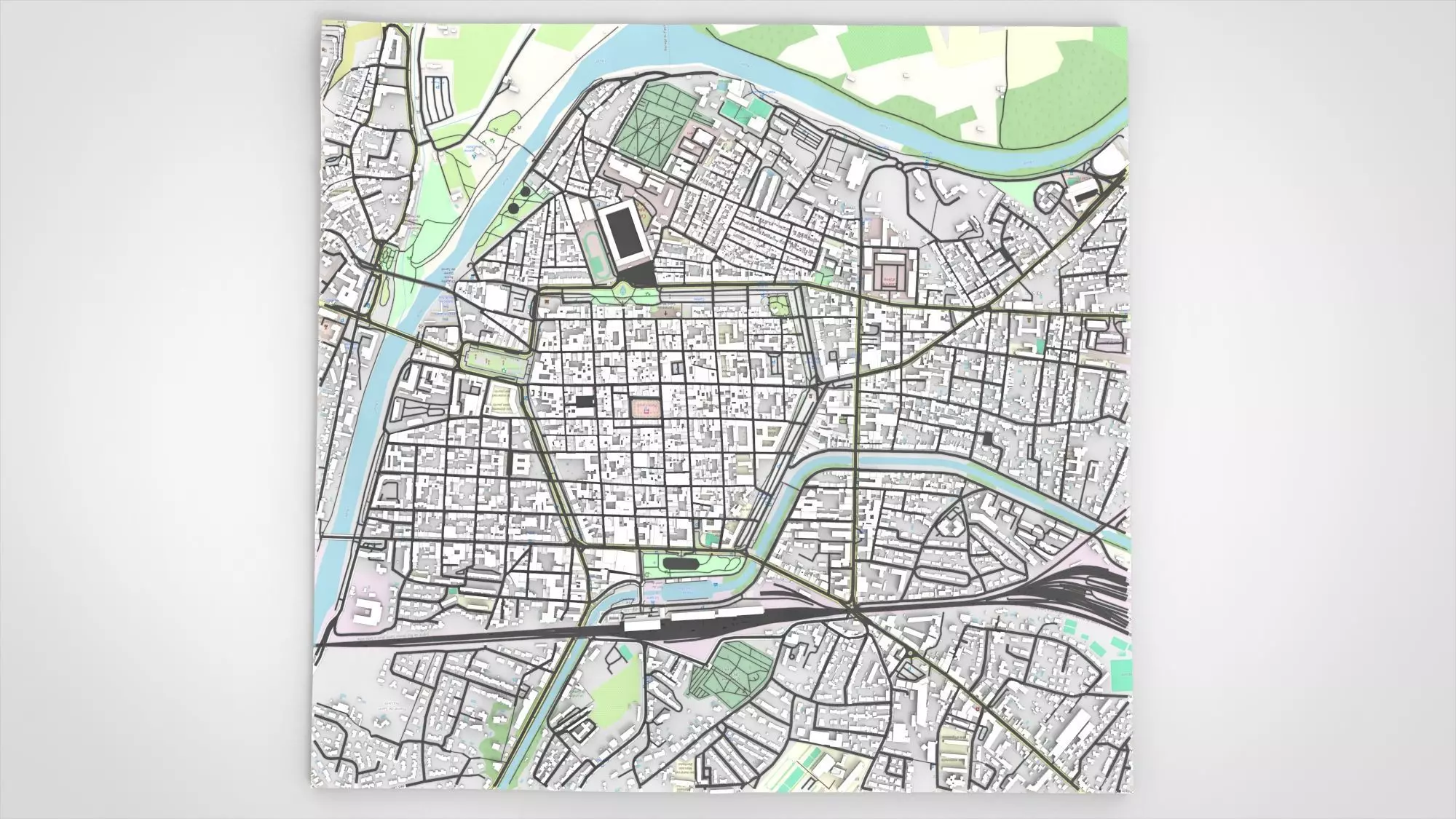 Cityscape Carcassonne France 3D model_5