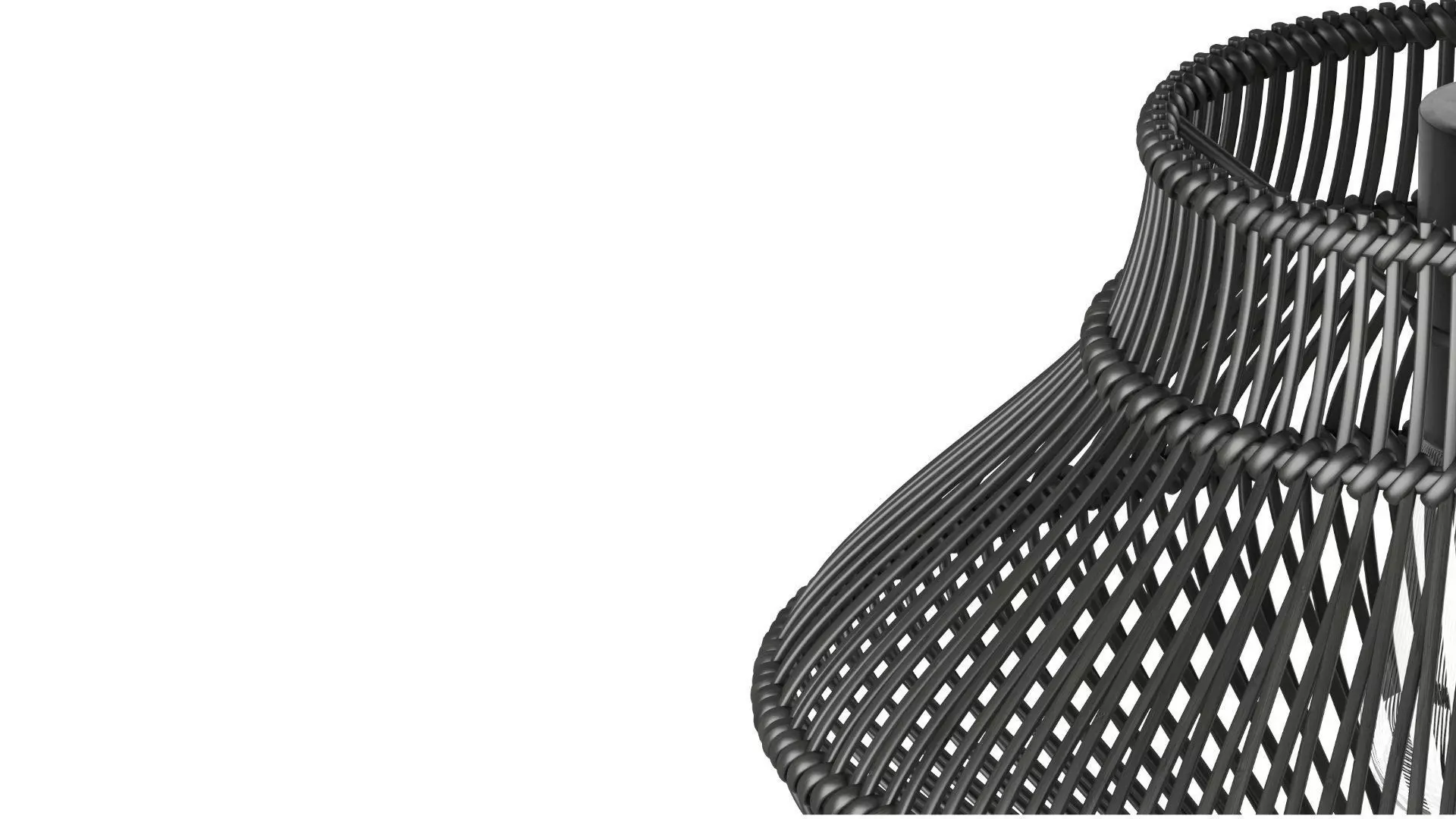 Neher Black Rattan Semi Flush Mount 3D model_6