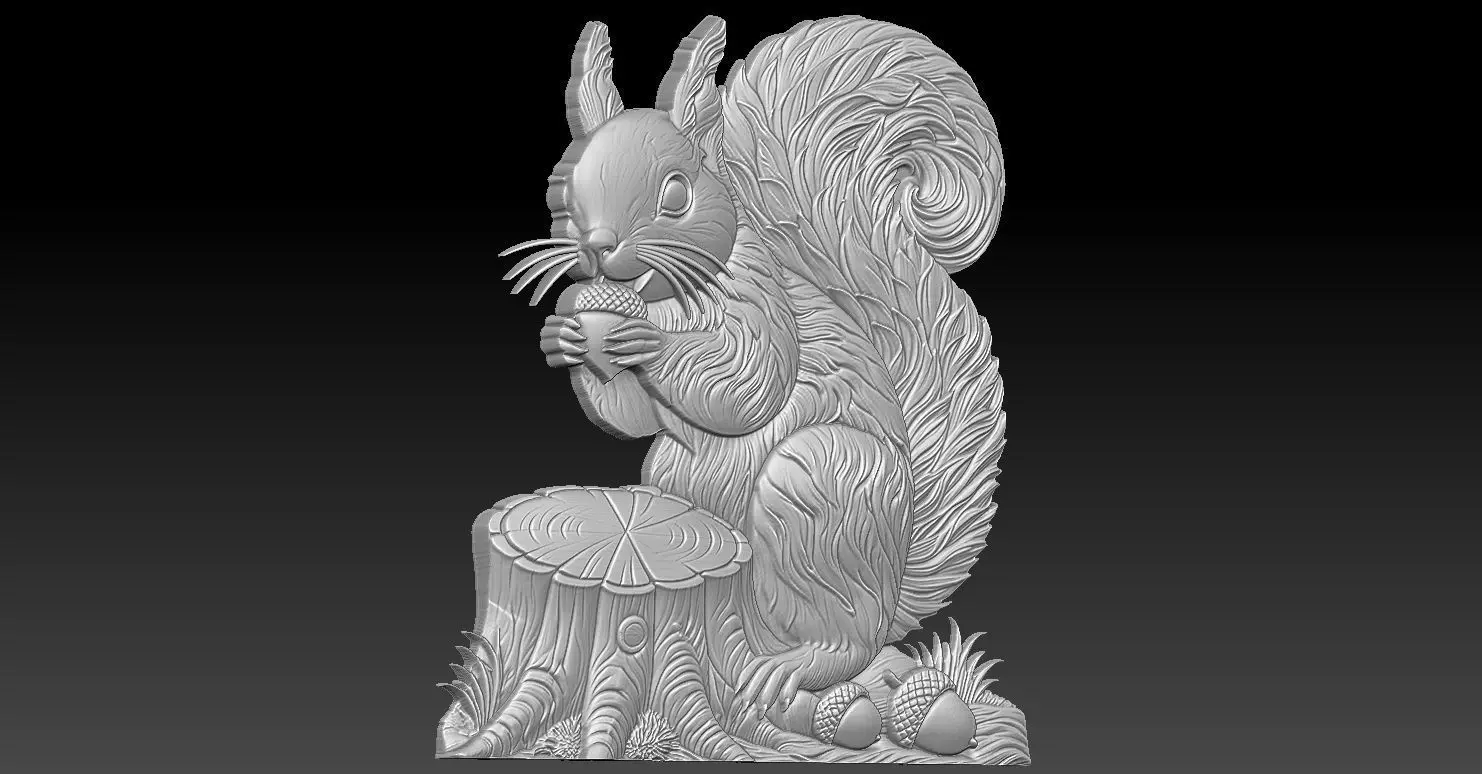 1 squirrel CNC Relief Model 3D print model_1