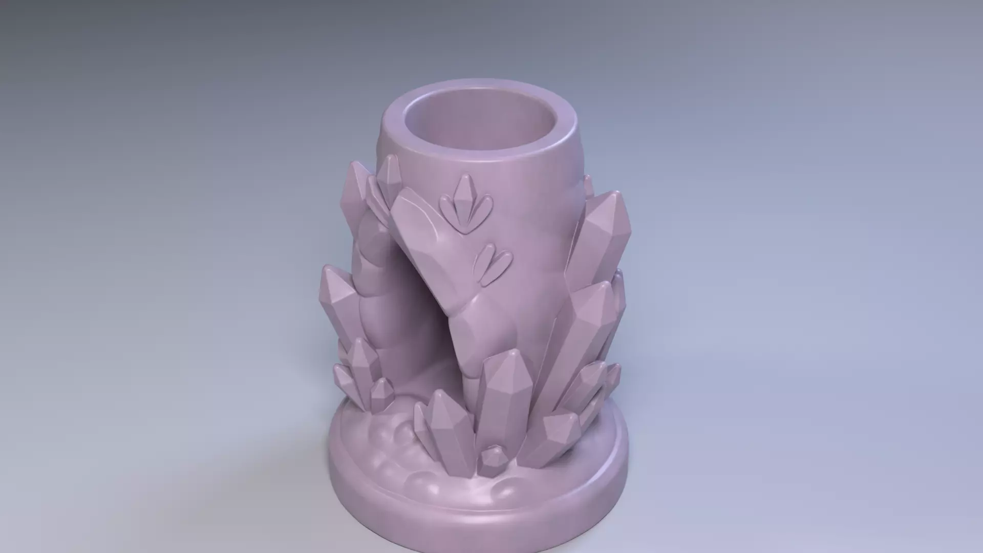 Crystal Cave Pen Holder Gemstone Lair Desk Organizer STL File 3D 3D print model_6