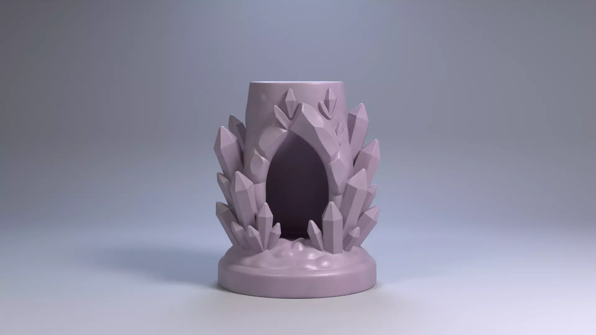 Crystal Cave Pen Holder Gemstone Lair Desk Organizer STL File 3D 3D print model_24