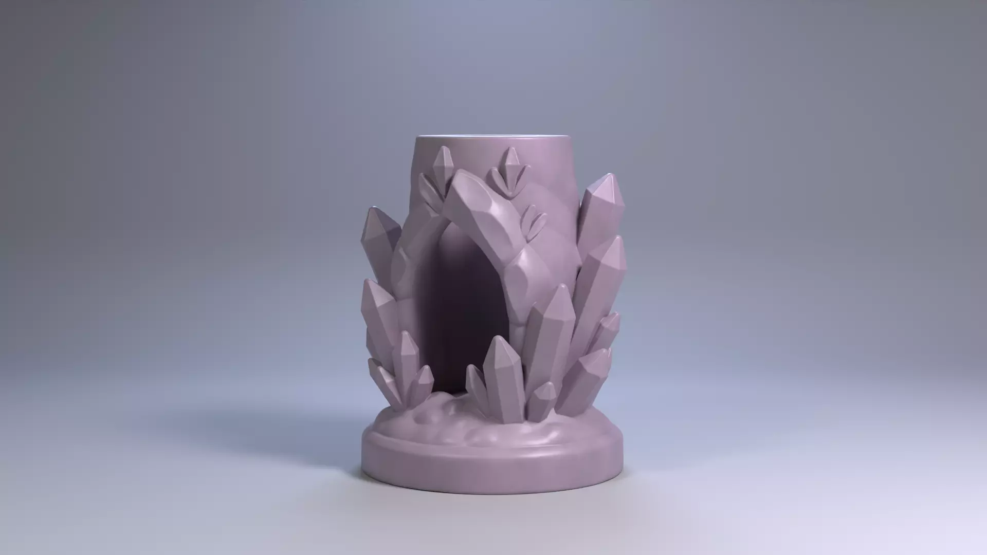 Crystal Cave Pen Holder Gemstone Lair Desk Organizer STL File 3D 3D print model_14