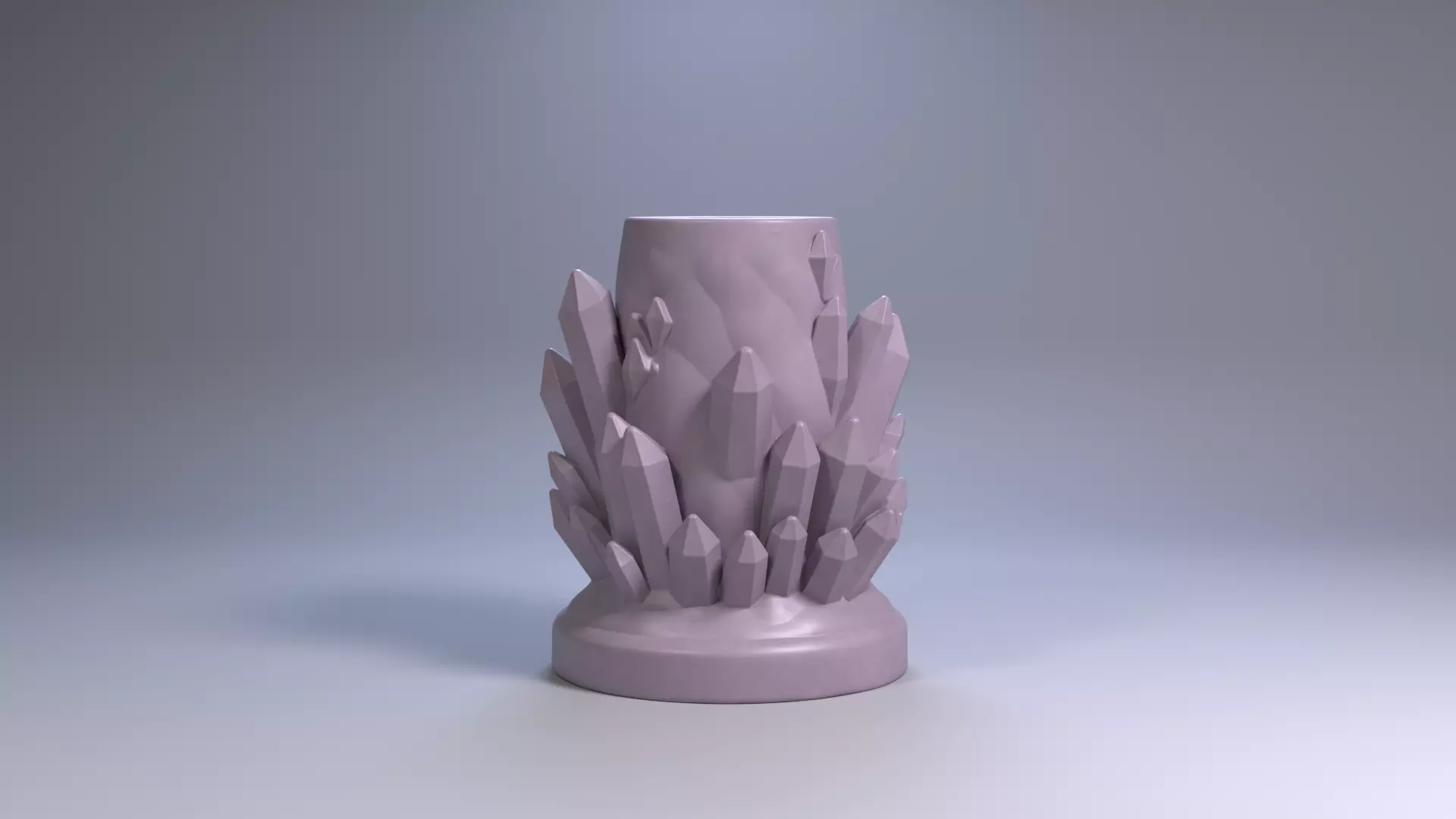 Crystal Cave Pen Holder Gemstone Lair Desk Organizer STL File 3D 3D print model_4