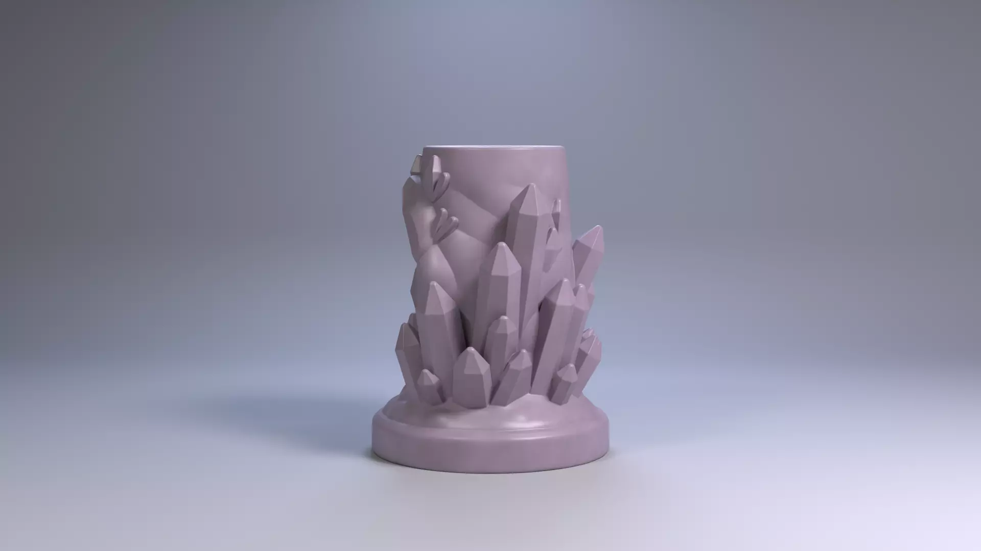 Crystal Cave Pen Holder Gemstone Lair Desk Organizer STL File 3D 3D print model_3