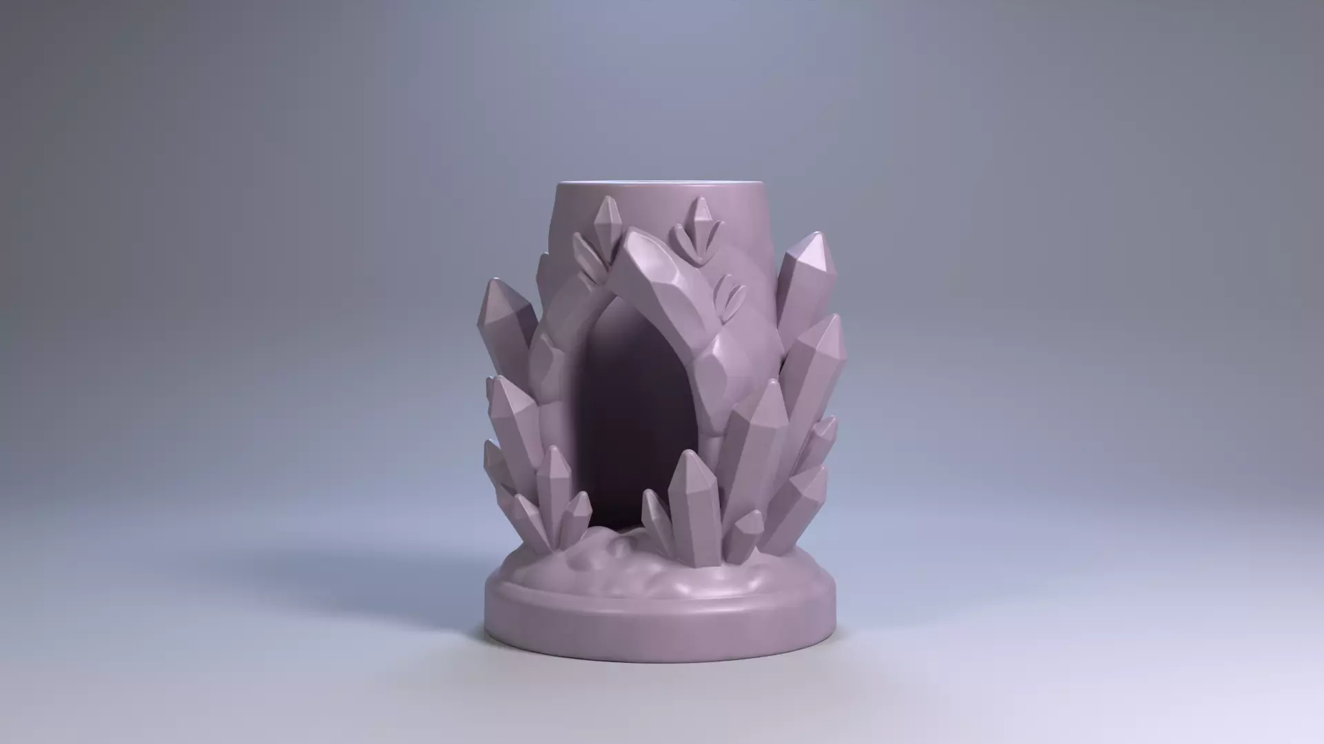 Crystal Cave Pen Holder Gemstone Lair Desk Organizer STL File 3D 3D print model_13