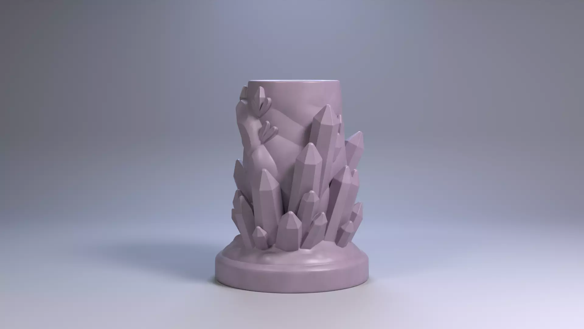 Crystal Cave Pen Holder Gemstone Lair Desk Organizer STL File 3D 3D print model_16