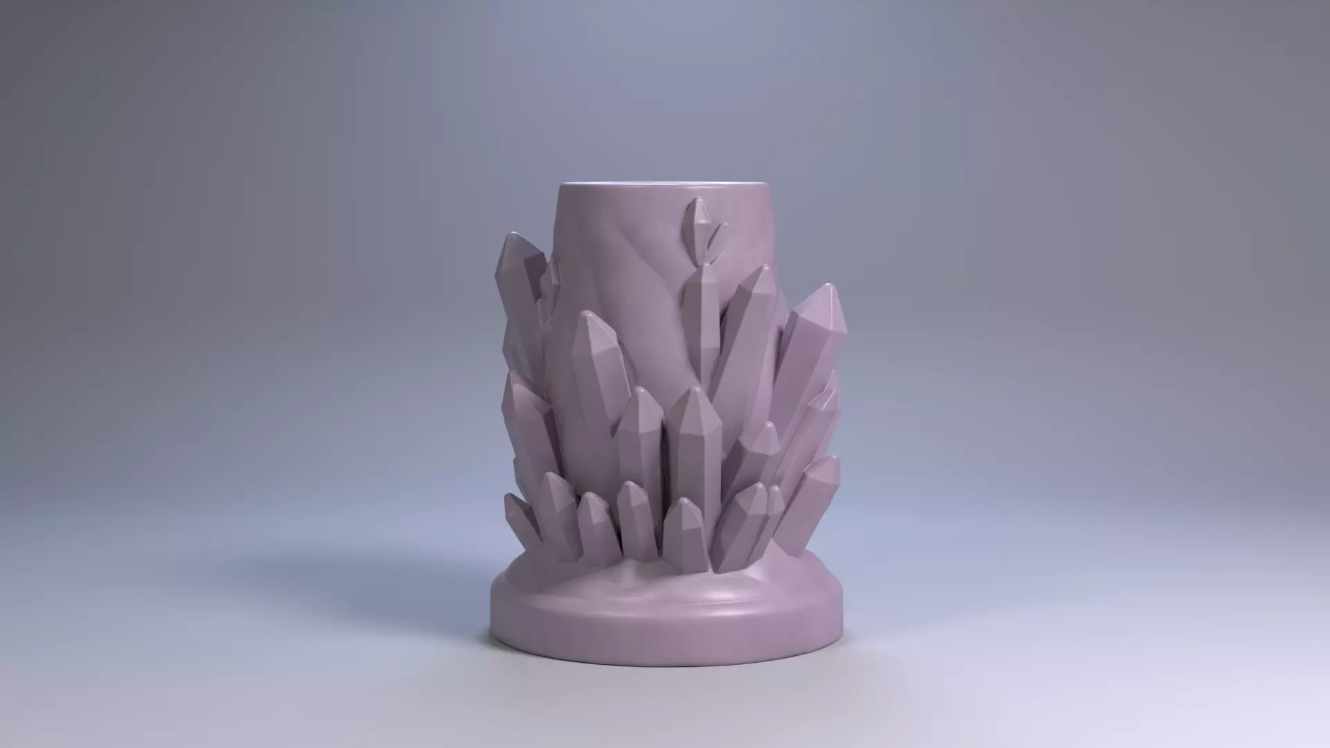 Crystal Cave Pen Holder Gemstone Lair Desk Organizer STL File 3D 3D print model_19